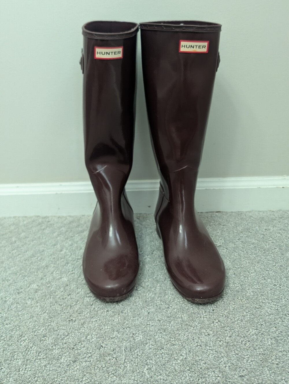Hunter Women's Tall Rain Boots in Deep Burgundy